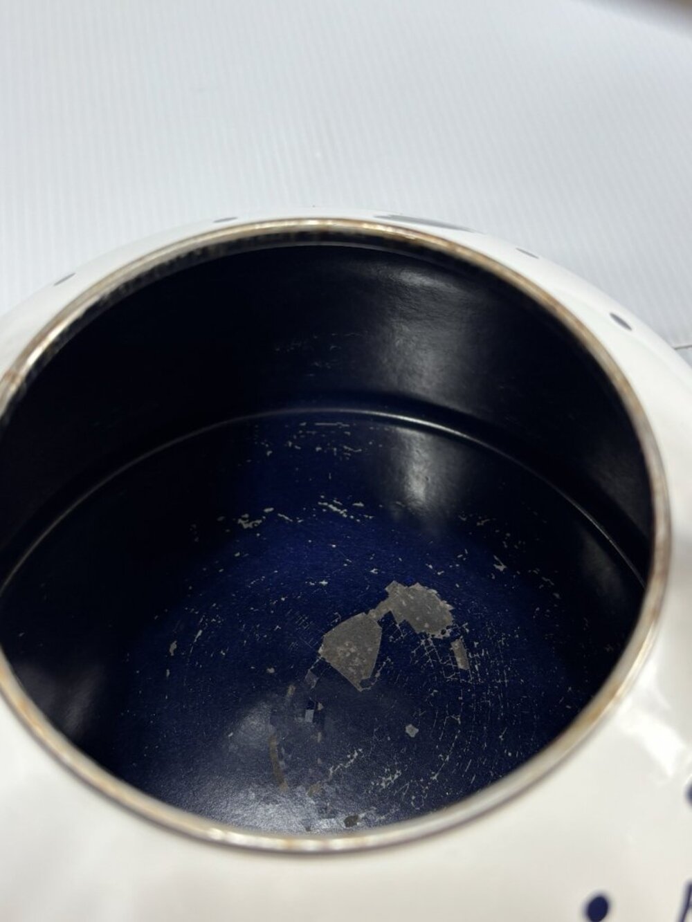 Kate Spade Cherry Polka Dot Tea Kettle White Enamel On Steel Decorative -As Is! - Picture 14 of 16